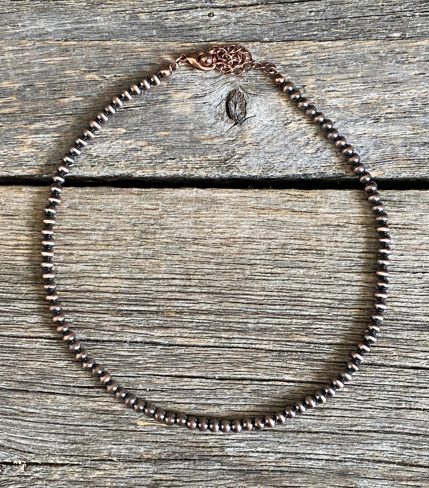 4mm Copper Navajo Pearl Choker Necklace
