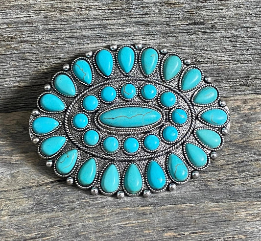 Oval Turquoise Hair Barrette