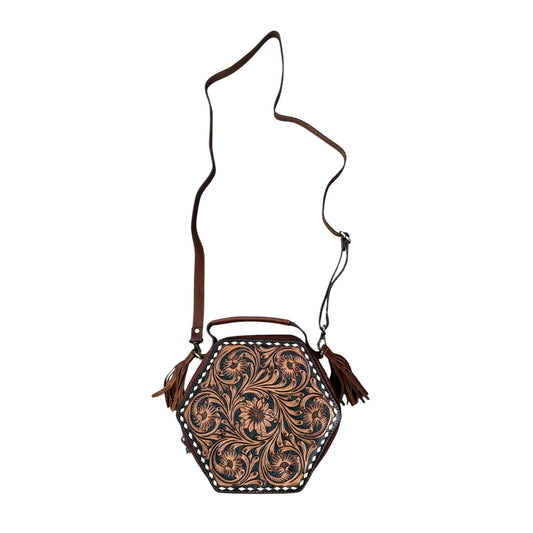 Hexagon Tooled Leather Purse