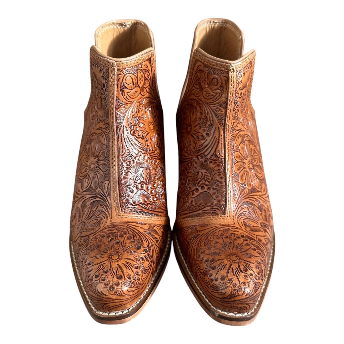 Caramel Tooled Booties