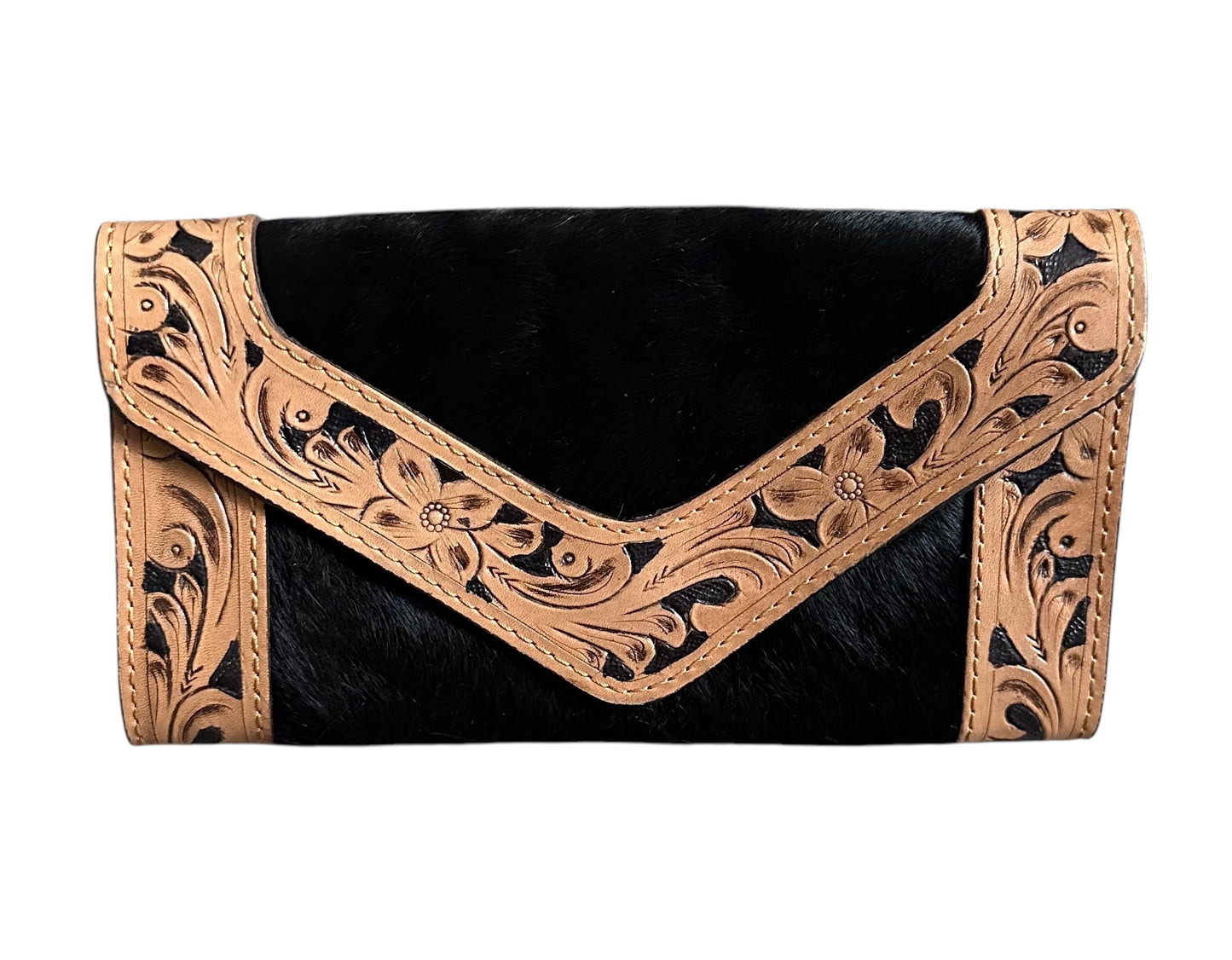 Tooled Leather Cowhide Wallet