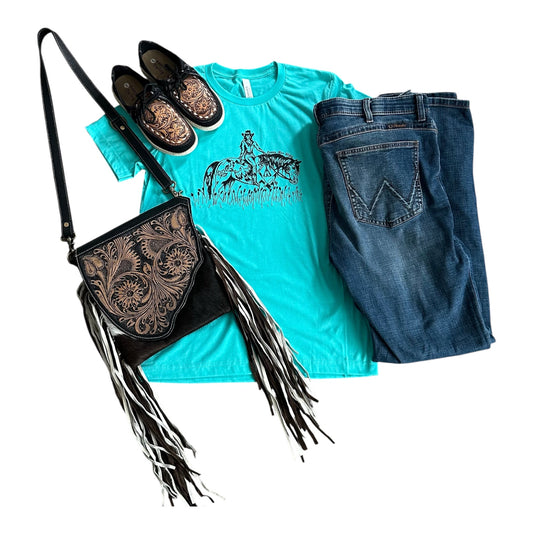 Turquoise Canadian Cowgirl T-Shirt