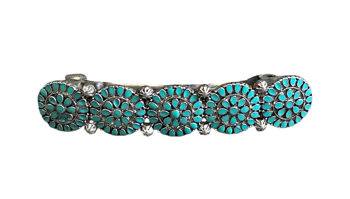 Turquoise Cluster Hair Barrette