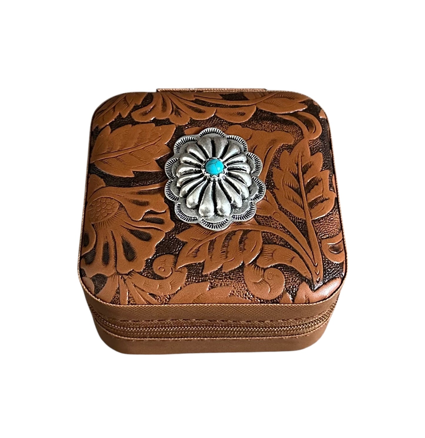 Tooled Floral Concho Jewelry Case