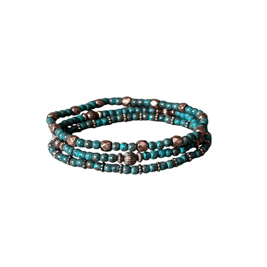Patina & Copper Triple Bracelet