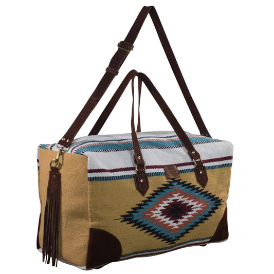Tan & Turquoise Aztec Travel Bag