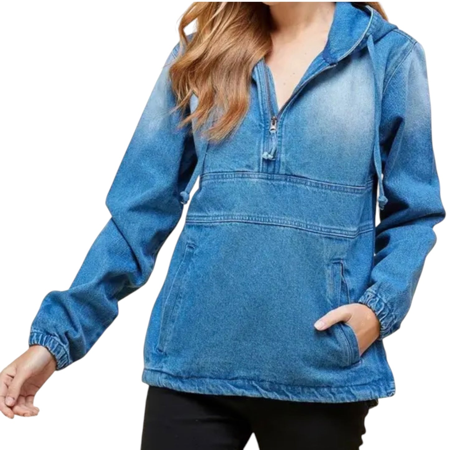 Dark Wash Denim Pullover