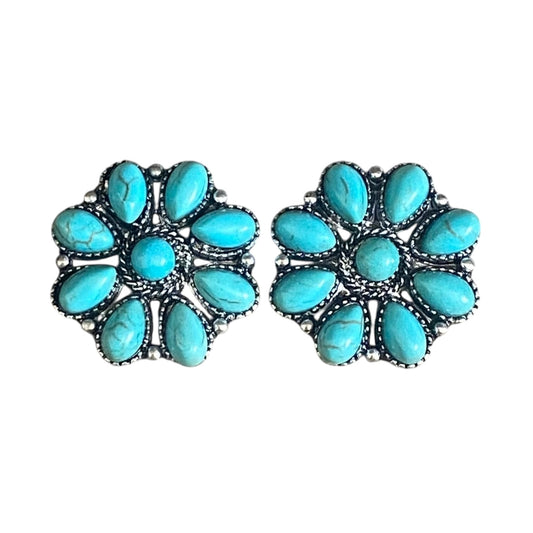 Turquoise Cluster Earrings