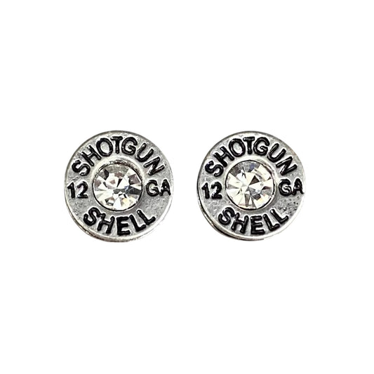 Silver Shotgun Shell Earrings