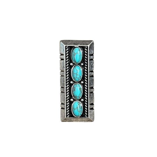 Turquoise Bar Cuff Ring