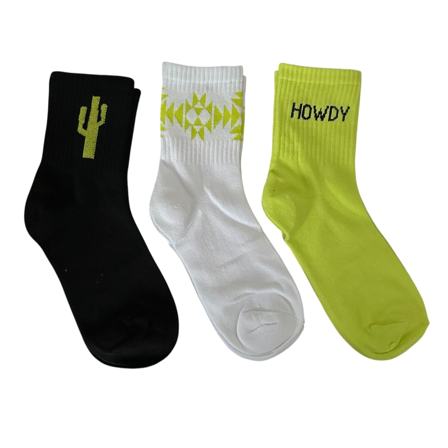 Neon Howdy Socks