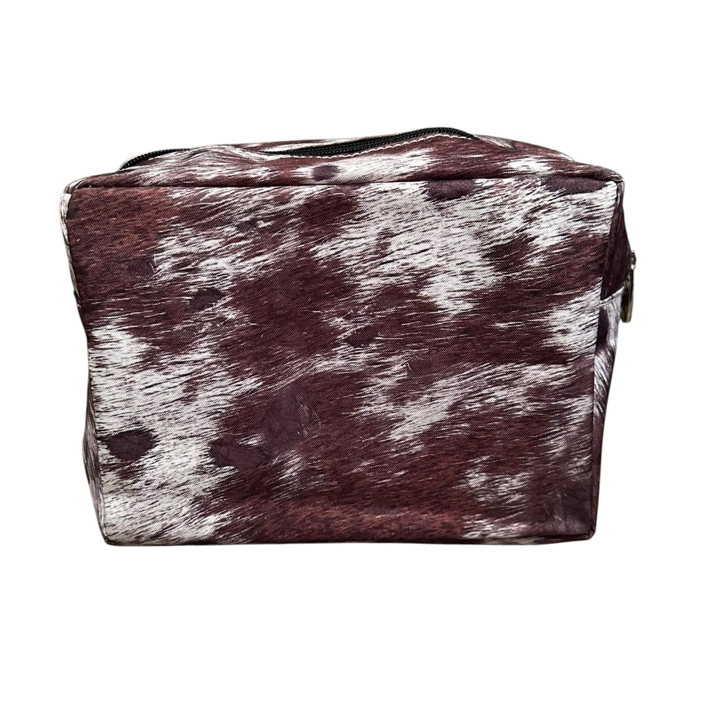 Brown & White Cow Print Cosmetic Bag