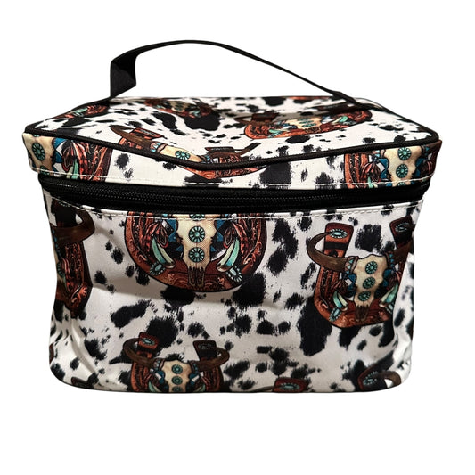 Longhorn Cow Print Cosmetic Bag