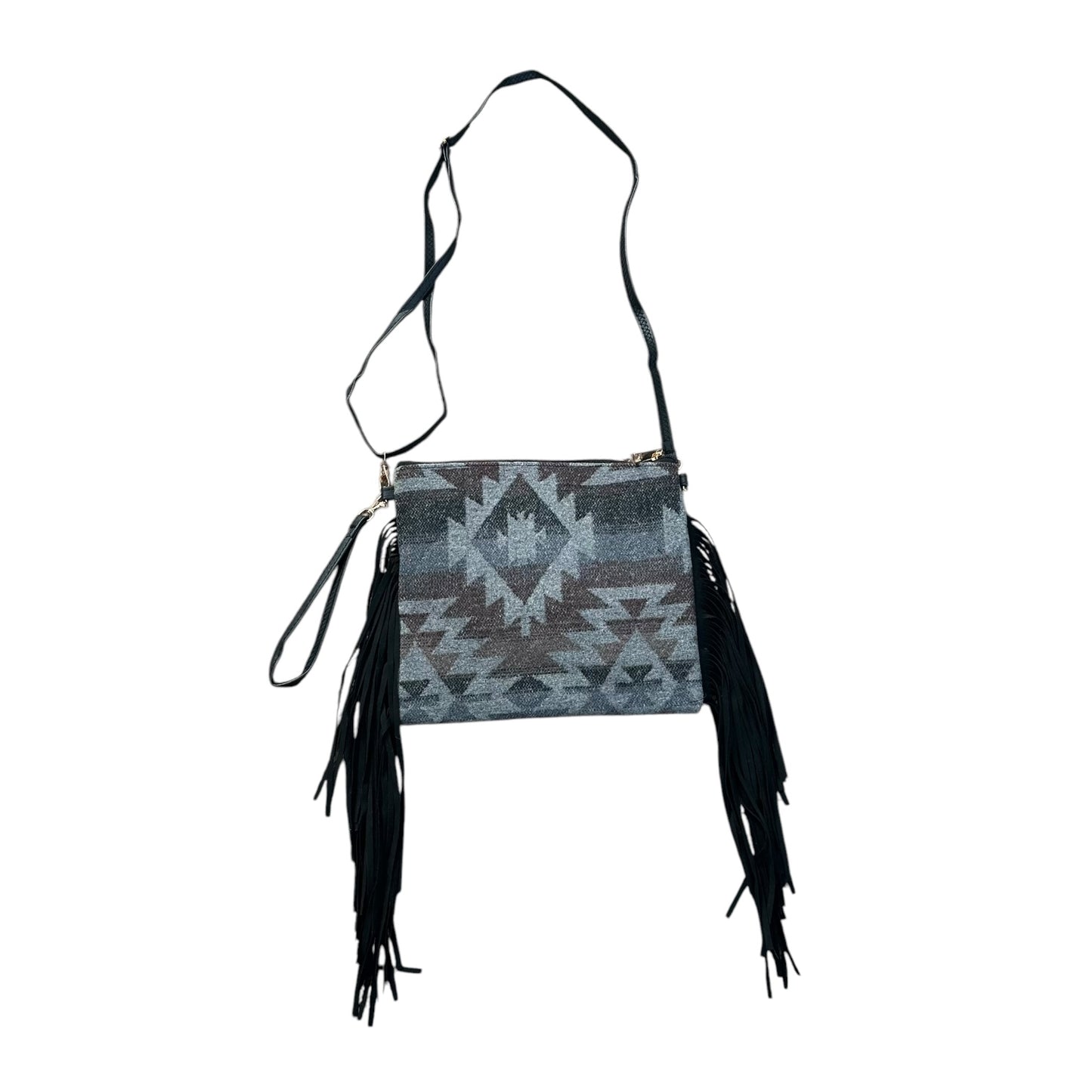 Grey Aztec Clutch Crossbody Purse