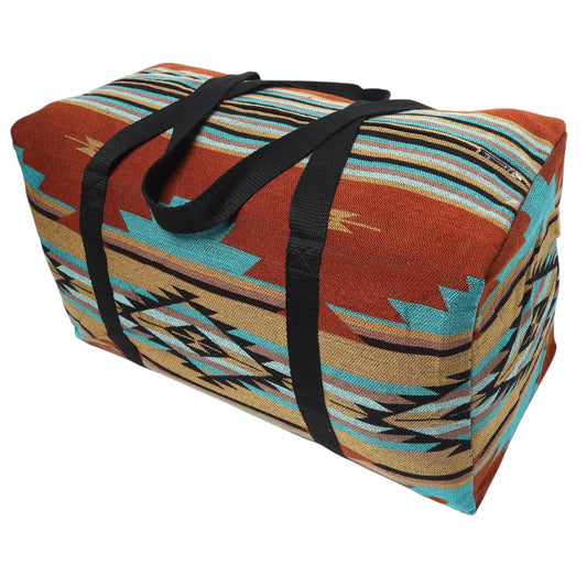 Turquoise & Rust Travel Bag