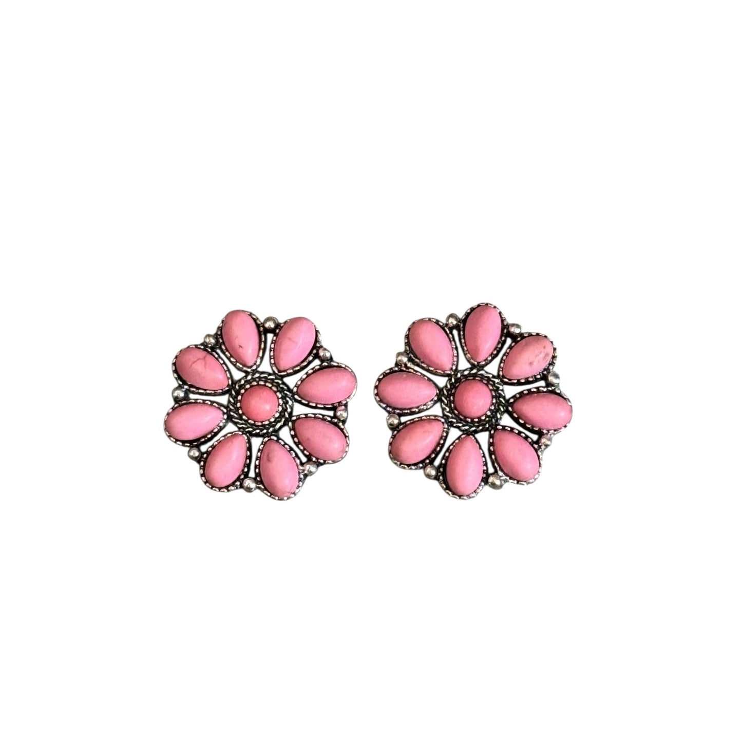 Pink Cluster Earrings