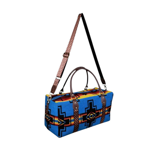 Royal Blue Aztec Travel Bag