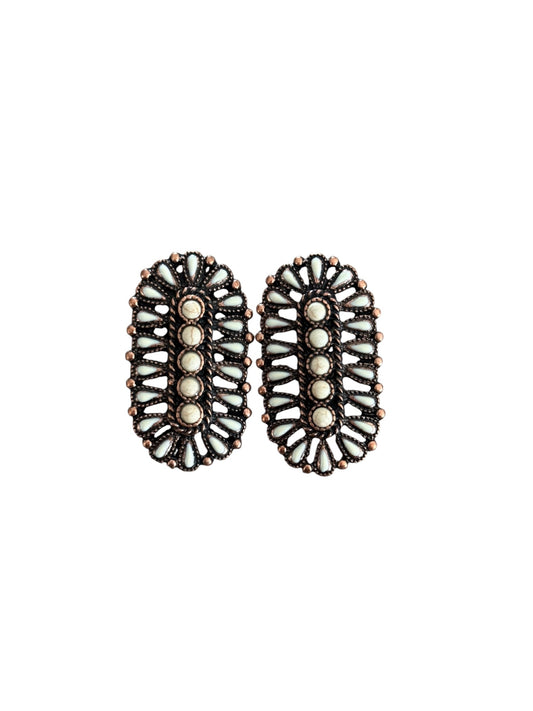 Copper Cluster Oval Earrings
