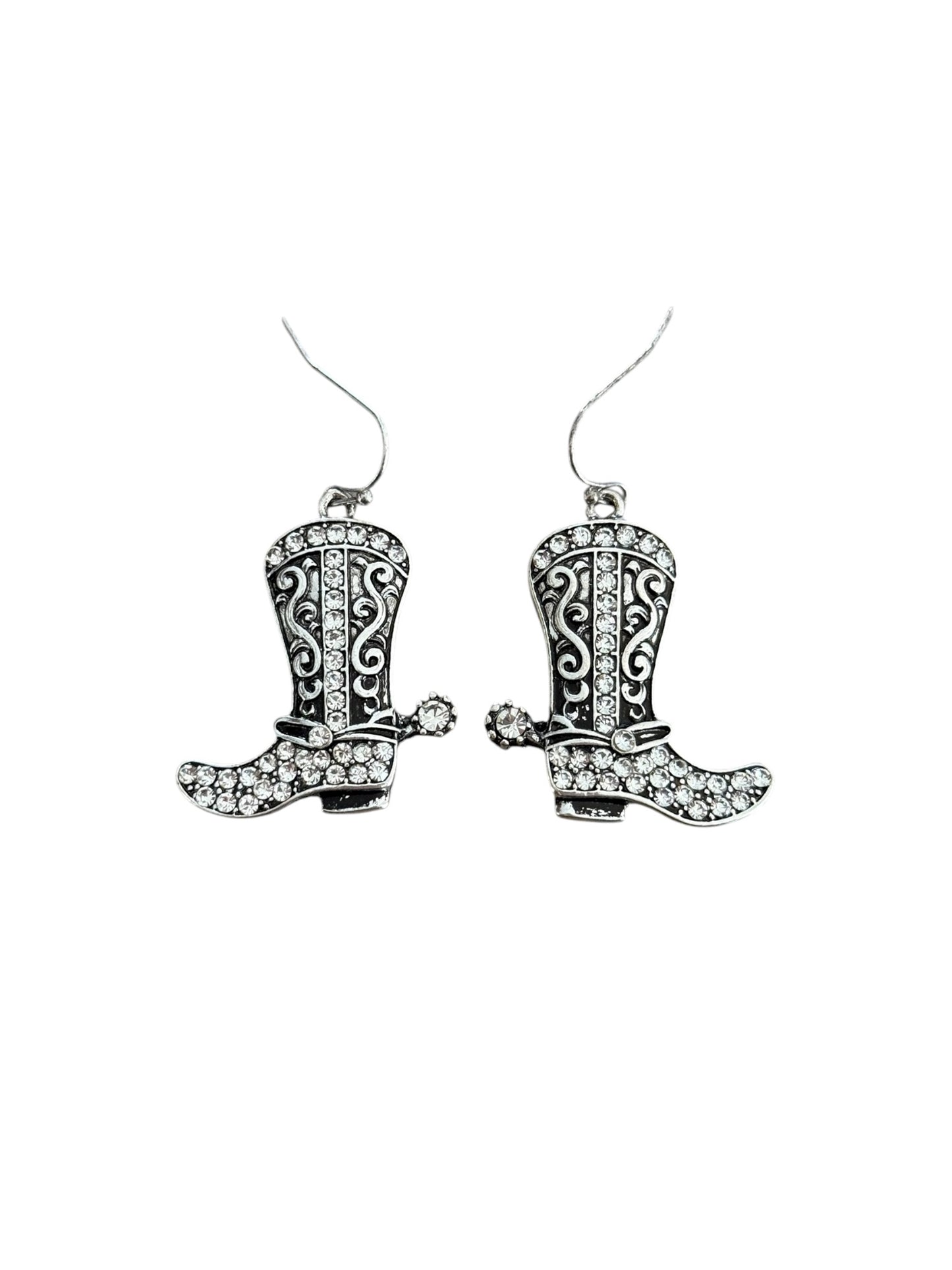 Crystal Cowboy Boot Earrings