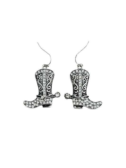 Crystal Cowboy Boot Earrings