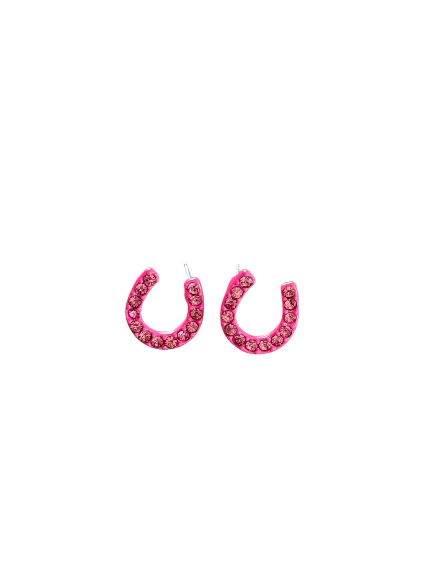Pink Horseshoe Earrings