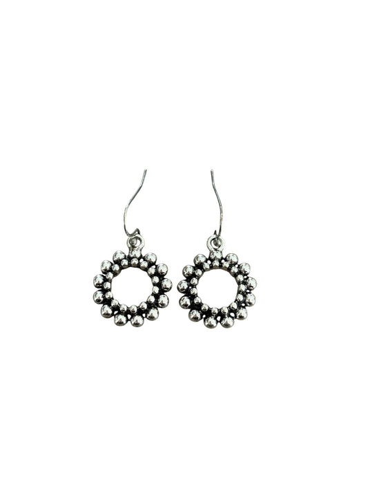 Silver Bubble Circle Earrings