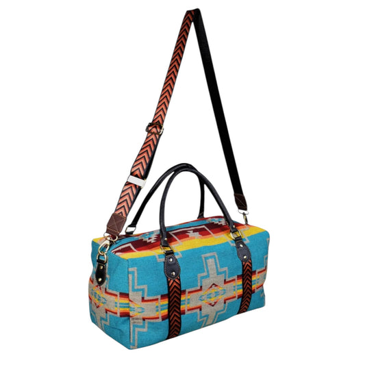 Turquoise Aztec Travel Bag