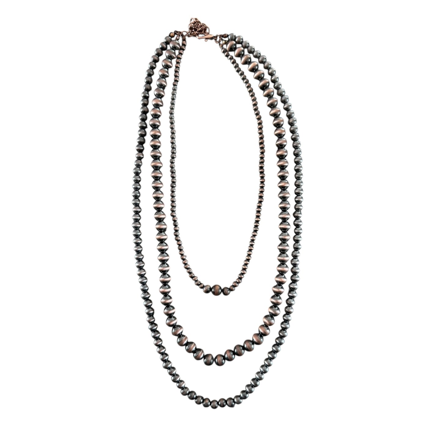 Copper Navajo Pearl Triple Necklace