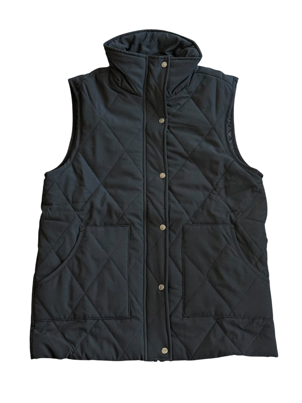 Black Quilted Remy Vest