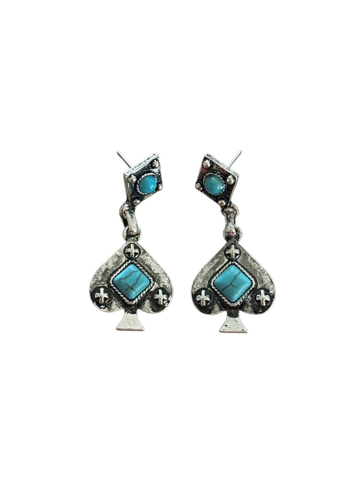 Turquoise Spade Drop Earrings