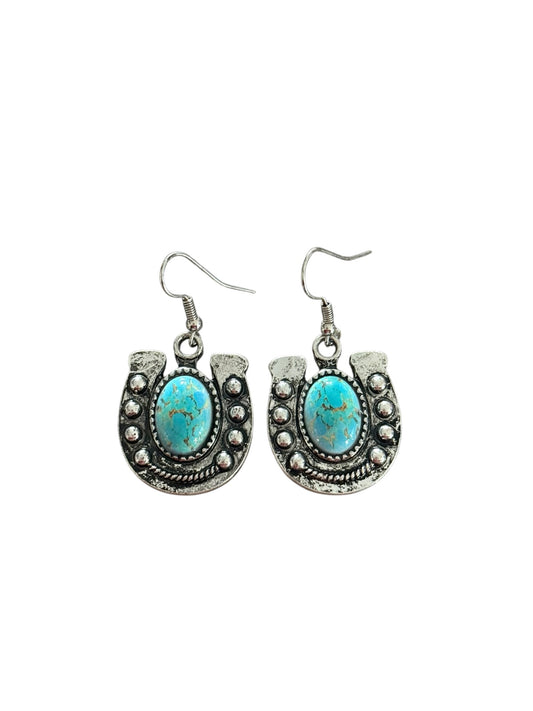 Turquoise Horseshoe Earrings