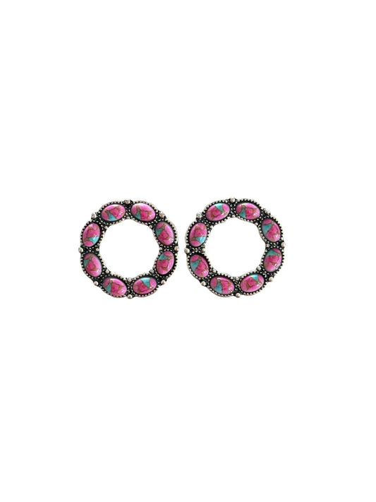 Cotton Candy Circle Earrings