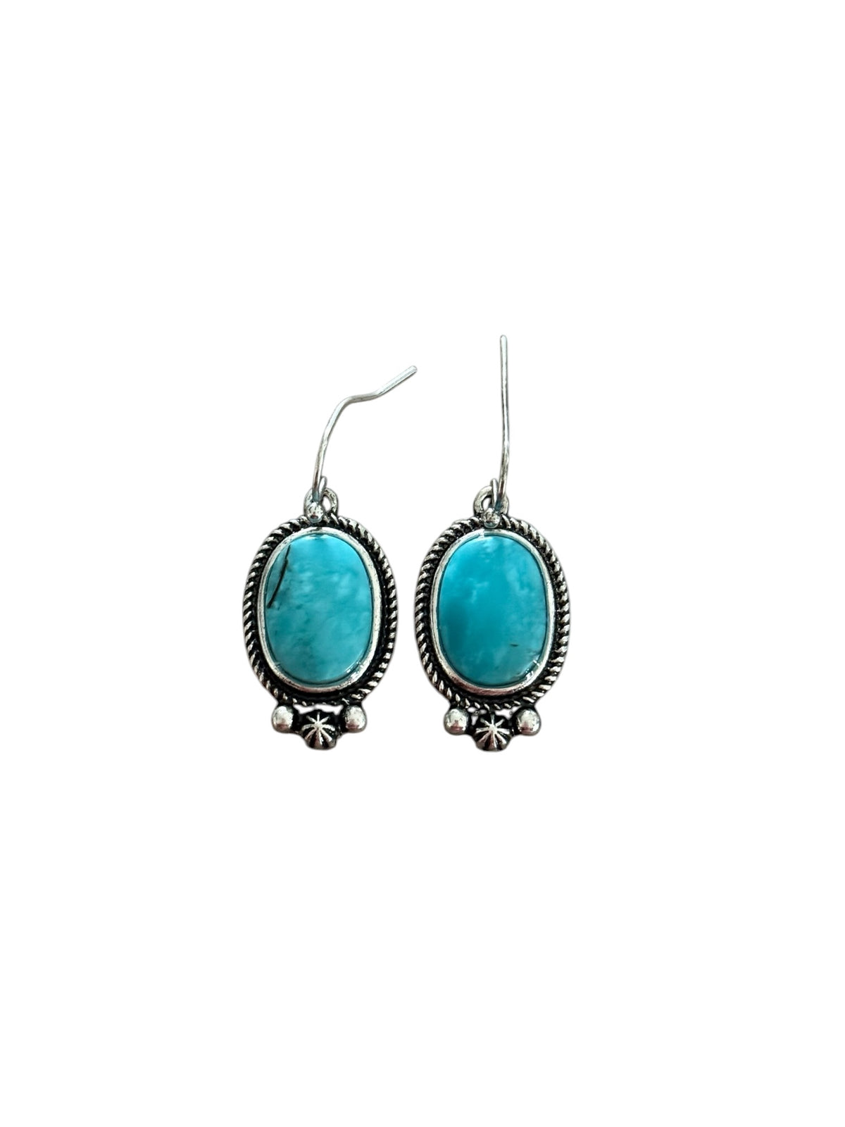Turquoise Oval Dangle Earrings