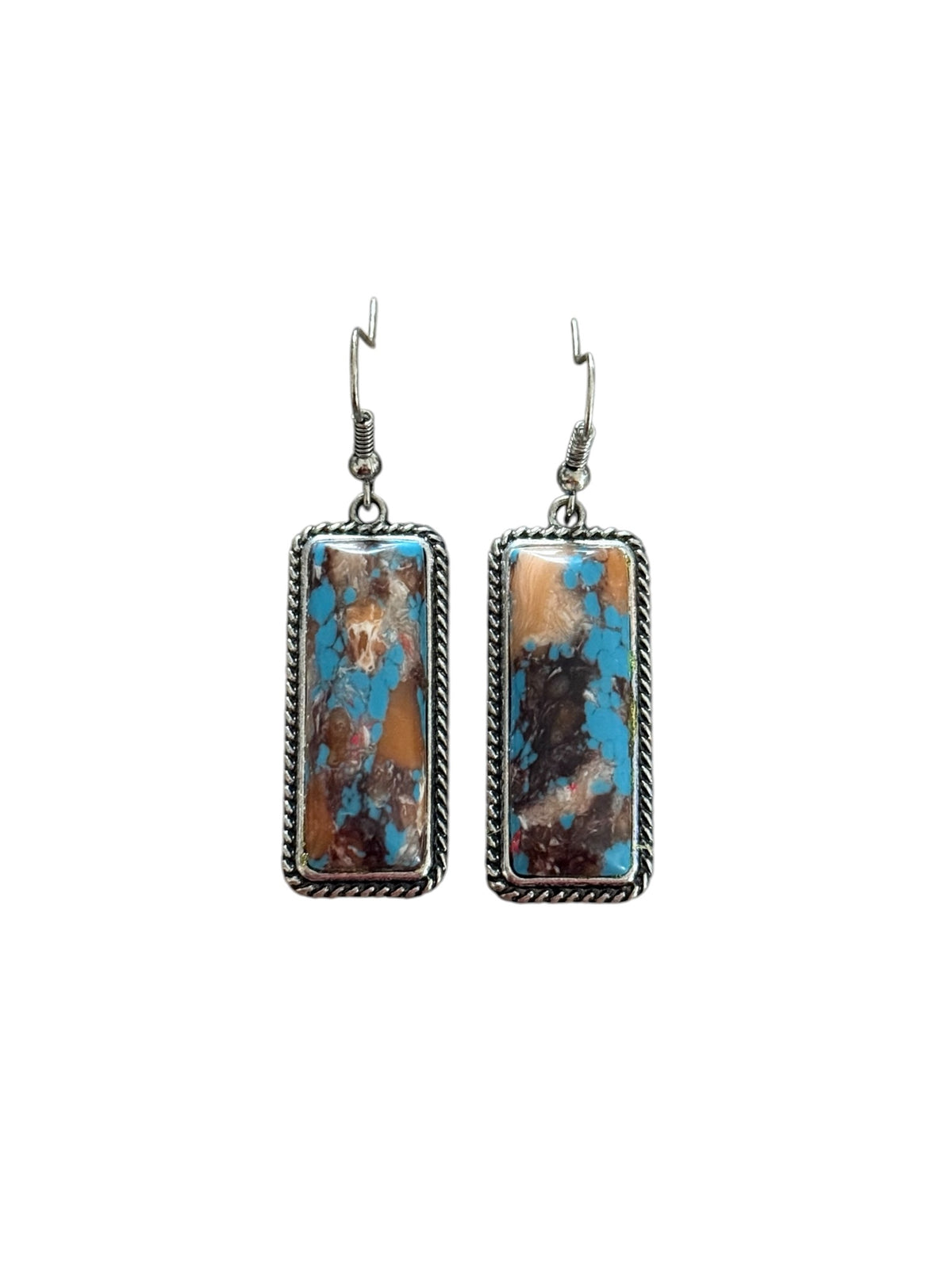Blue Mixed Stone Bar Earrings