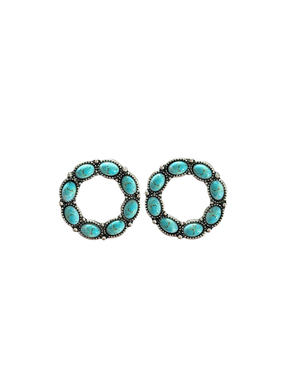 Turquoise Circle Earrings