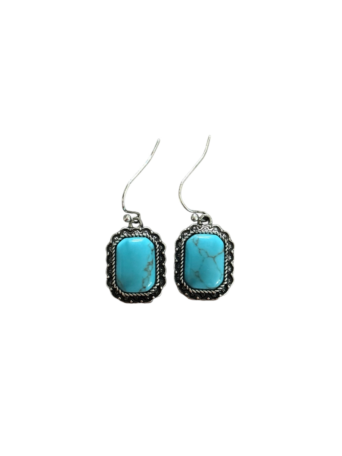 Turquoise Scalloped Earrings