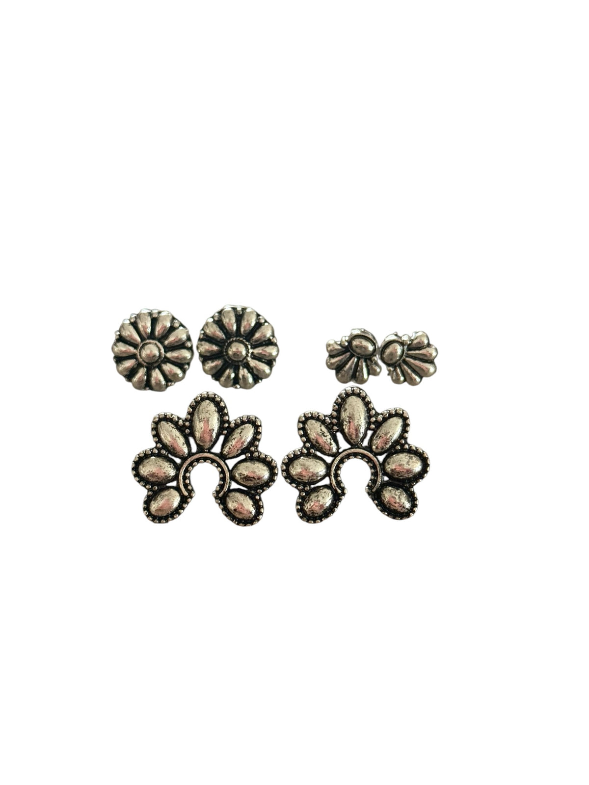 Silver Bubble Cluster 3 Pack Earrings