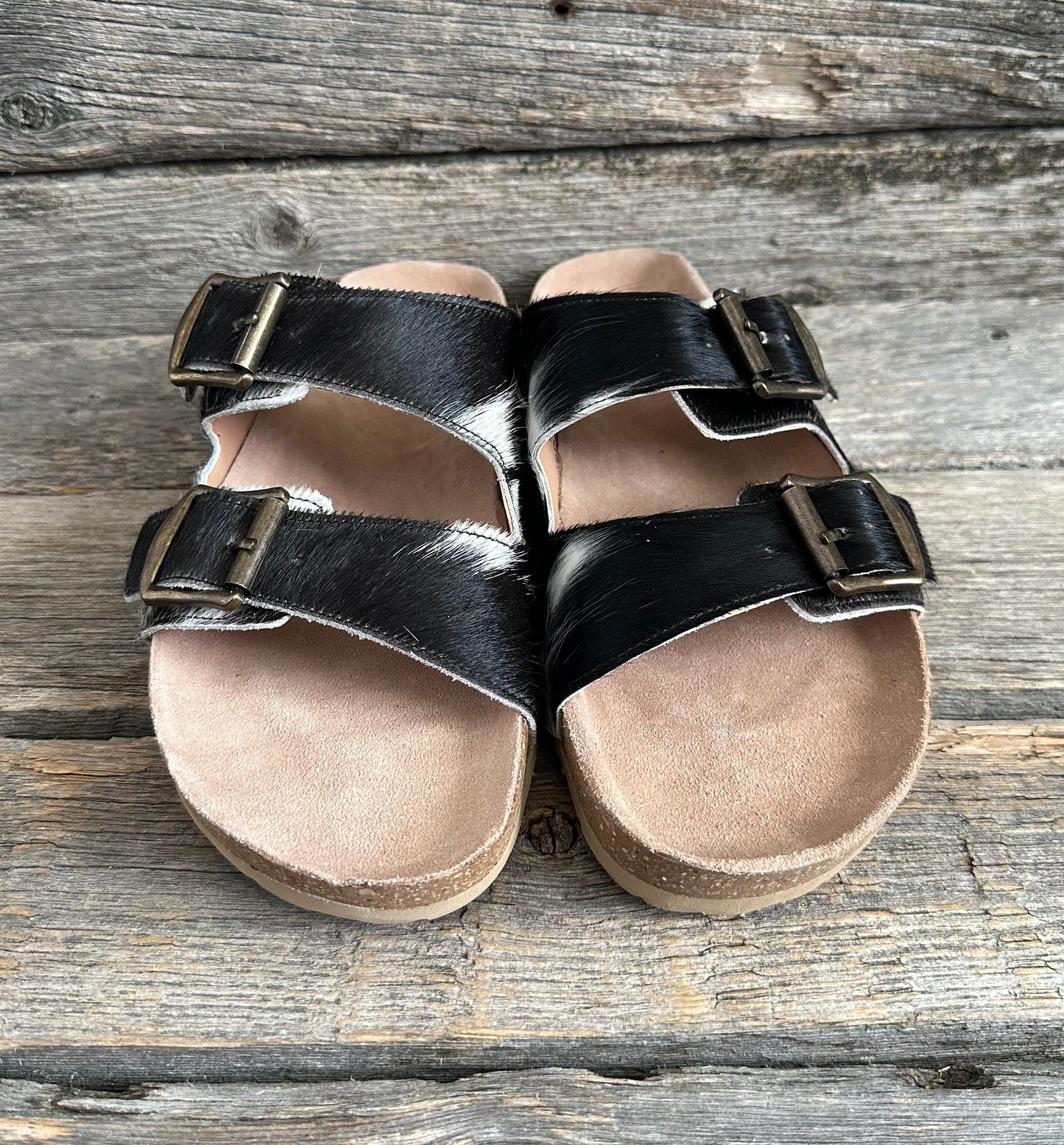 The Lola Cowhide Sandals - Size 8
