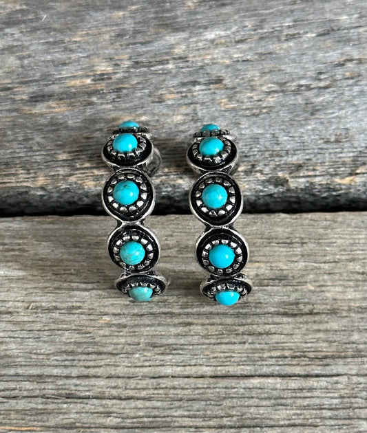 Small Turquoise Hoop Earrings