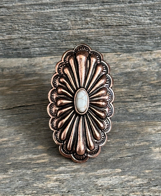 Large Copper Concho Ring