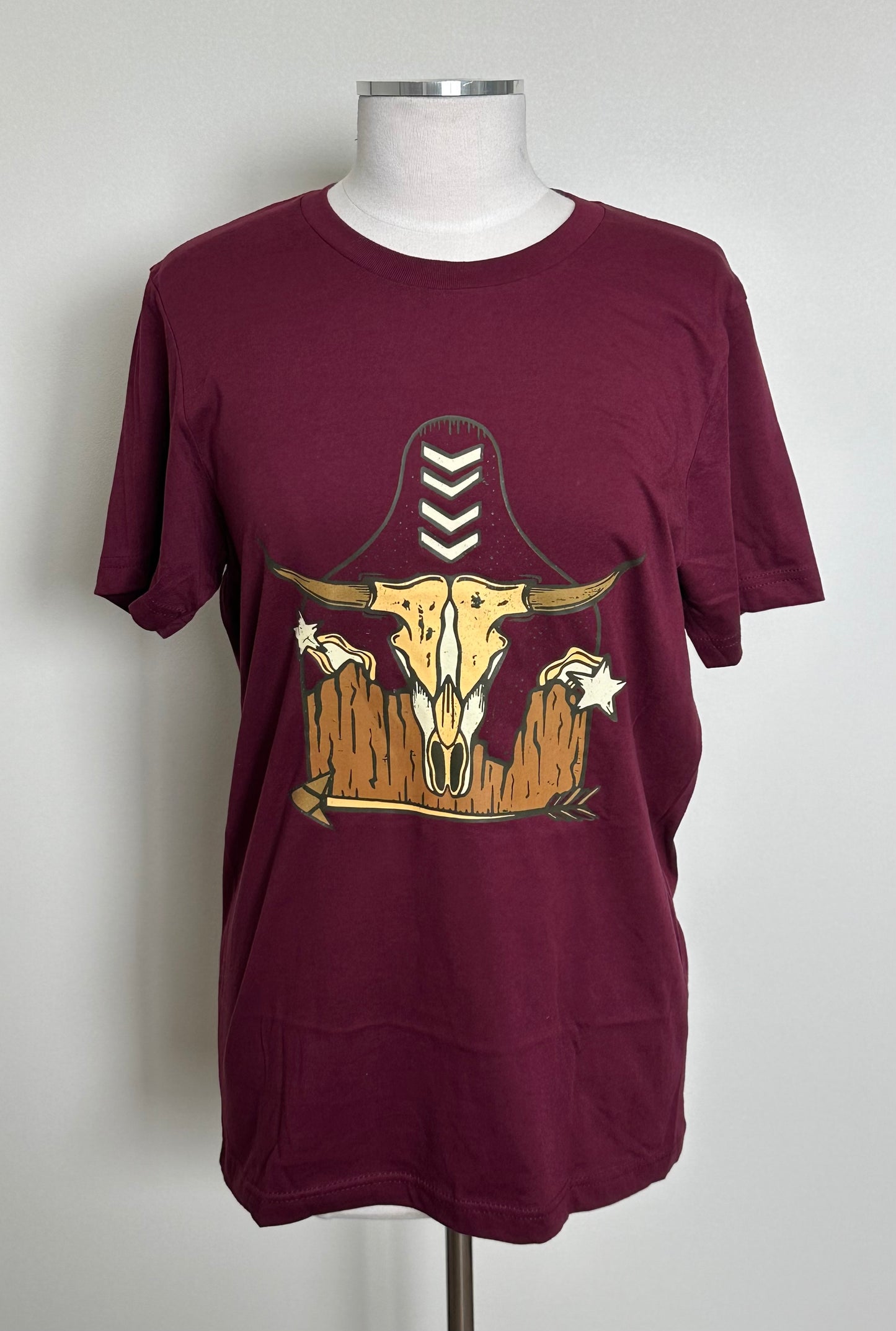 Maroon Cow Tag T-Shirt