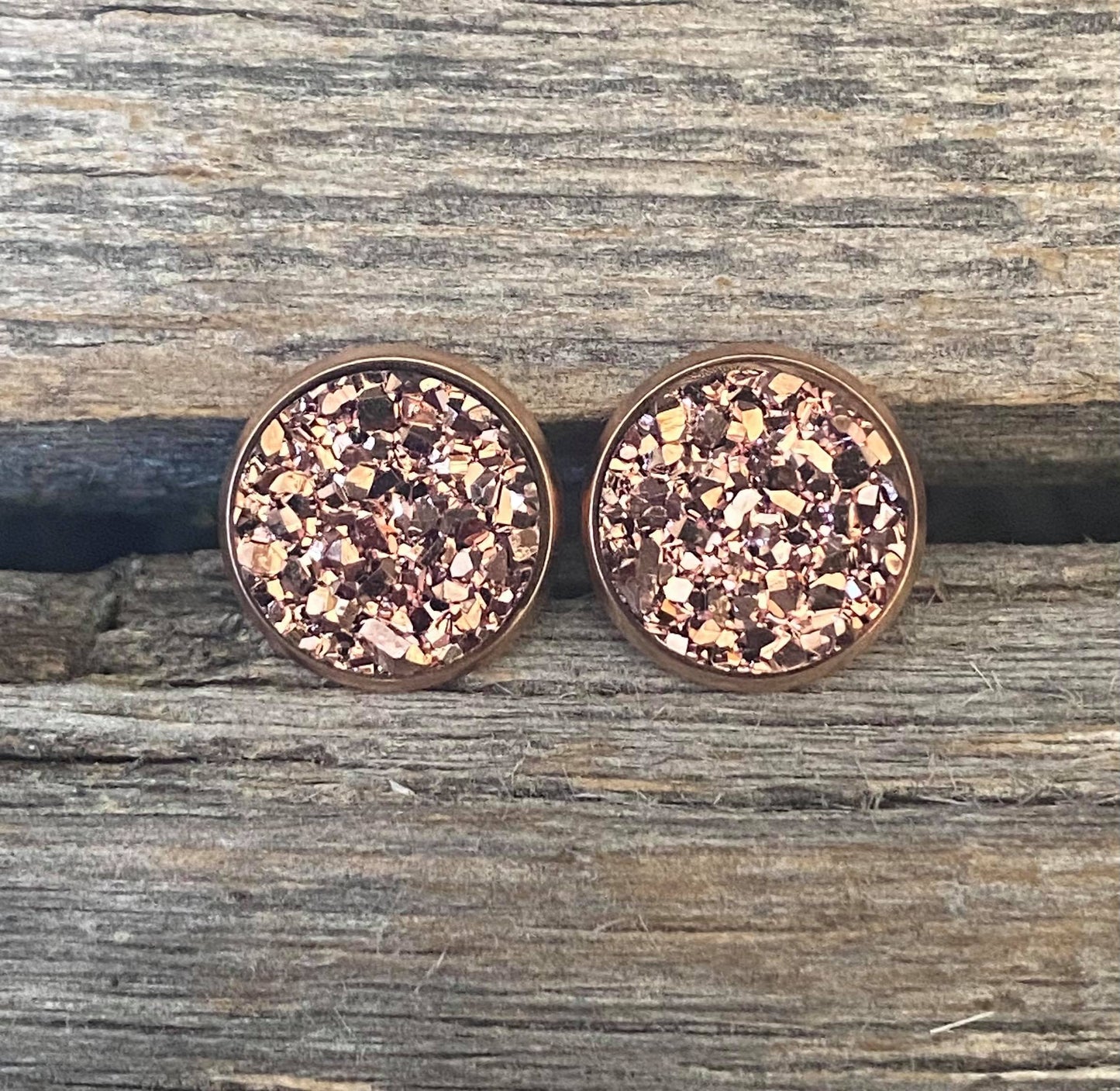 Rose Gold Druzy Studs