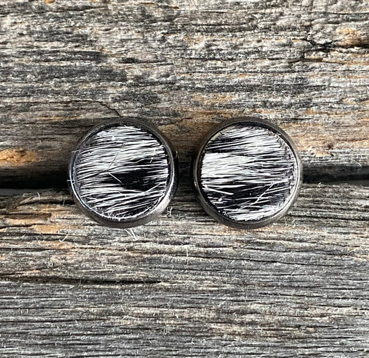 Black & White Cowhide Studs