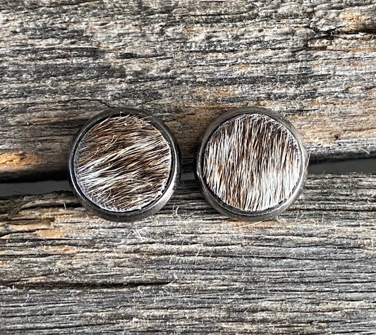 Light Brown & White Cowhide Studs