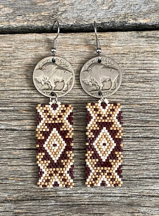 The Zara Chief Coin Beaded Earrings (more colour options available)